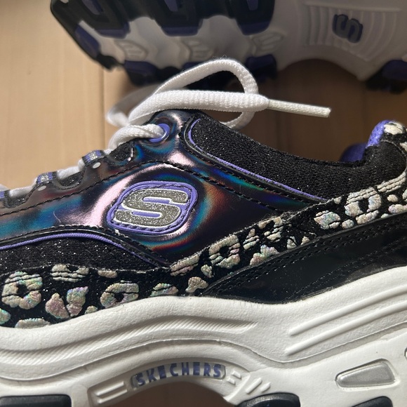SKECHERS D'Lites Iridescent Glitter Memory foam Sneakers SIZE 6 - Picture 15 of 16